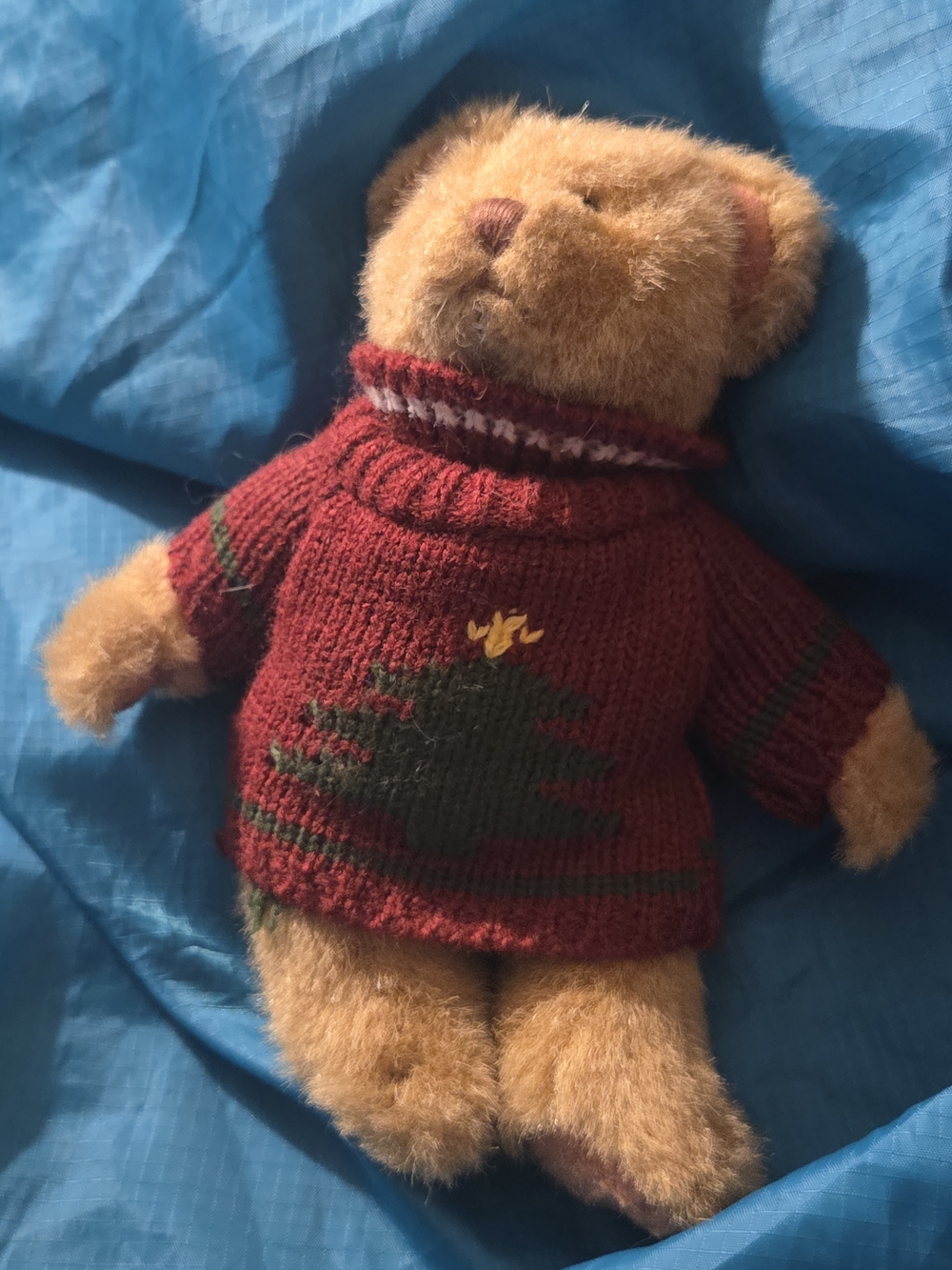 Russ Brown Bear Plush with Red Knit Sweater